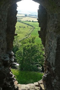 Clun castle window view
